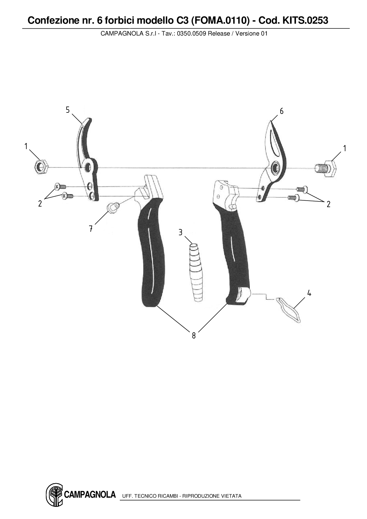 KITS.0253_Confezione nr. 6 forbici modello C3 (FOMA.0110)